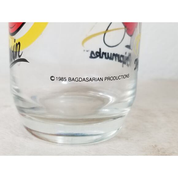 Alvin The Chipmunks Drinking Clear Glass Tumbler 16oz Drinkware Year 1985 6" - Picture 7 of 13